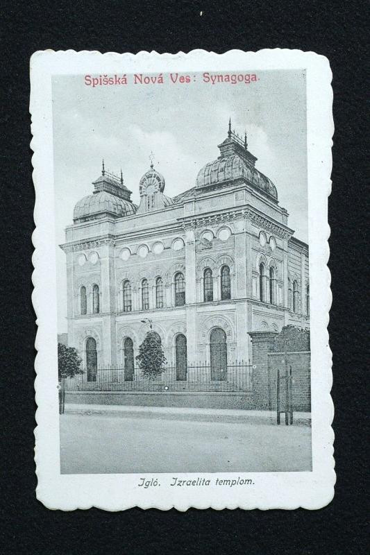 Igló (ma Iglau, Szlovákia), zsinagóga képeslap, 1918-ból