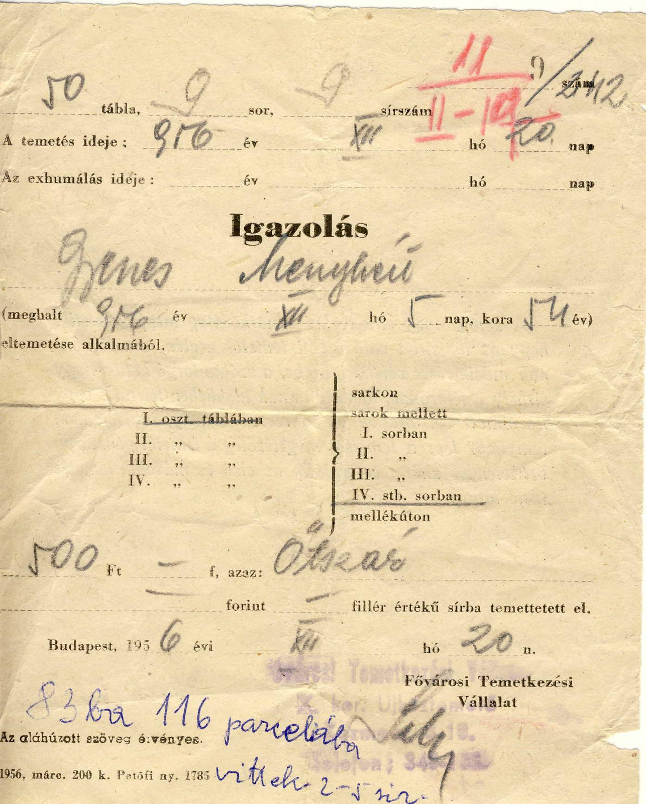 1956.12.20. GyM. igazolás