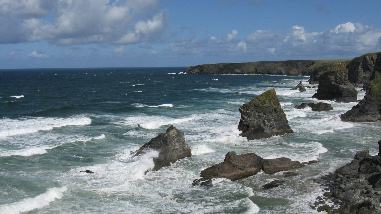 Bedruthan at high tide