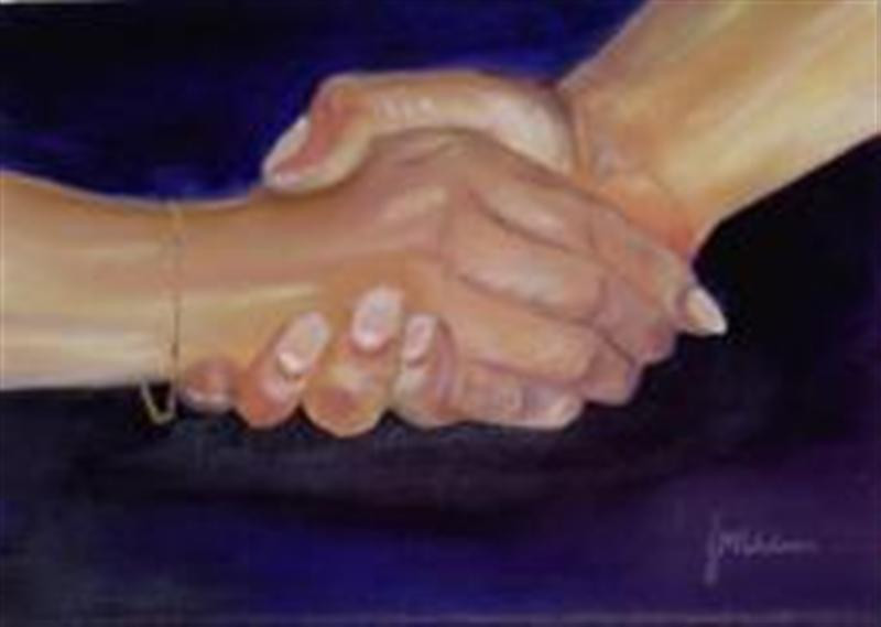 Hands of friendship painting 225x160 (Medium)