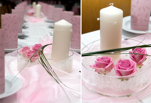 rózsaszín asztal decor