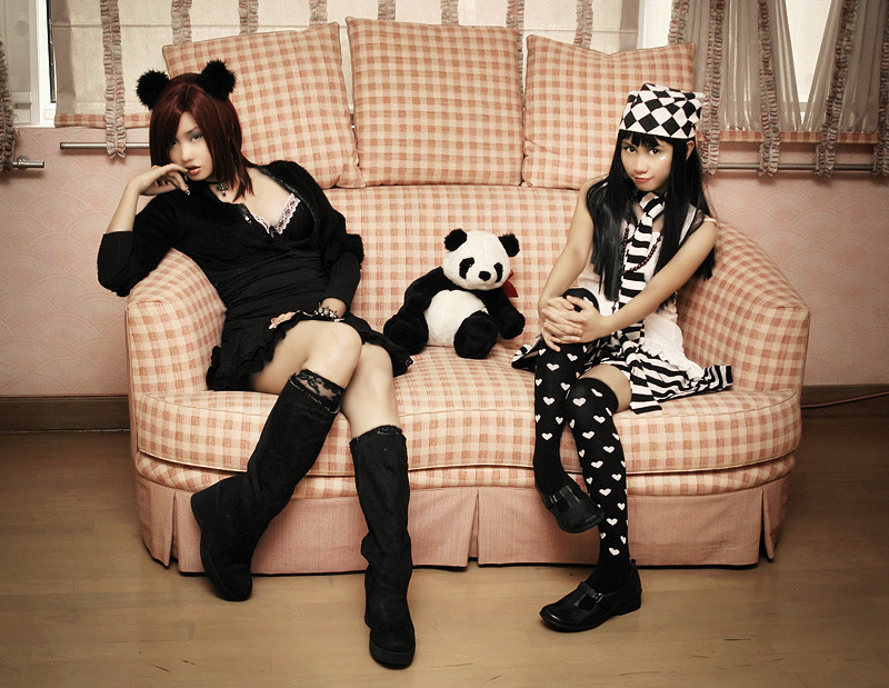 Alodia and Crissey  Panda Love by slumberdoll