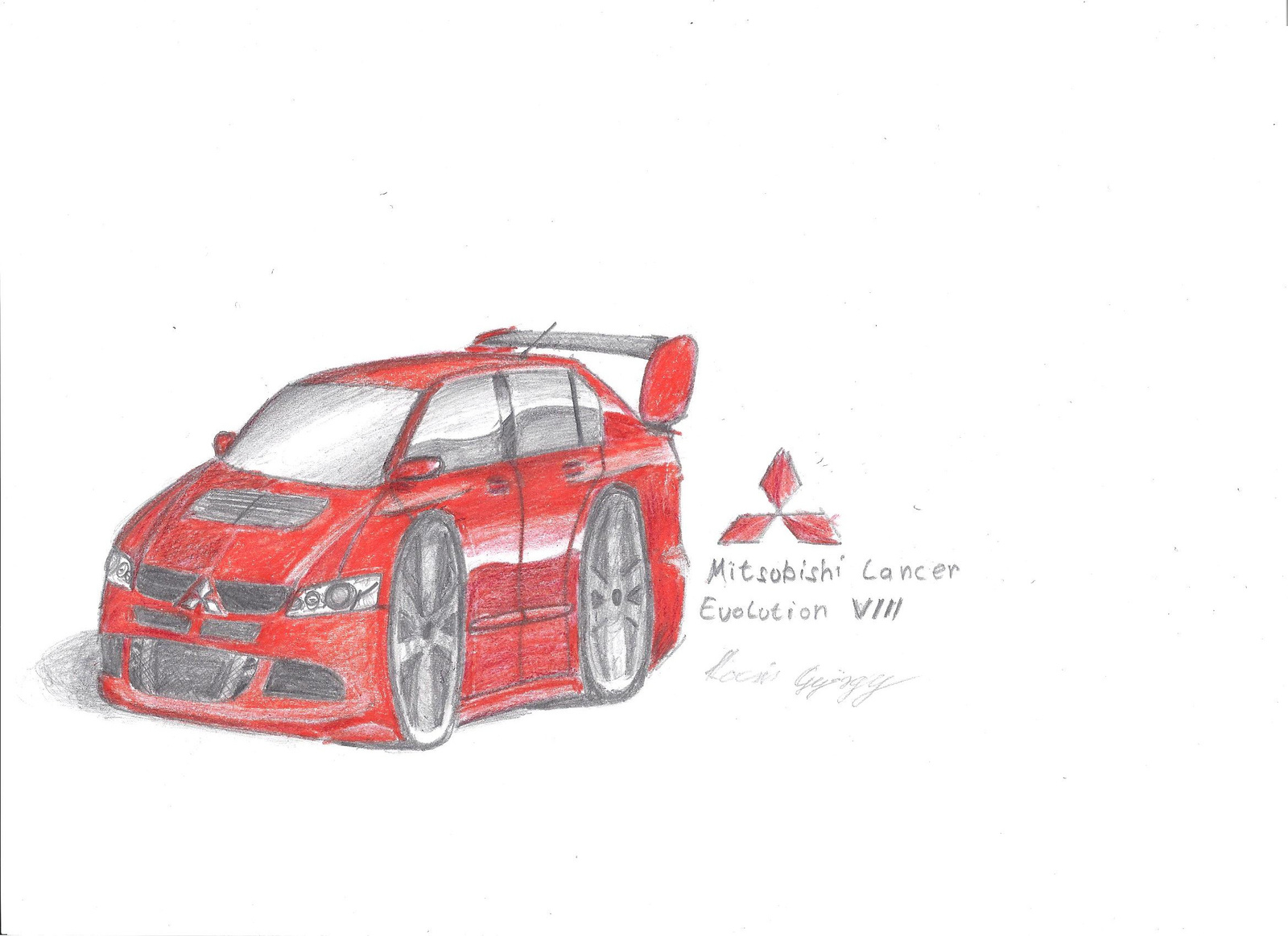 Mitsubishi EVO VIII cartoon