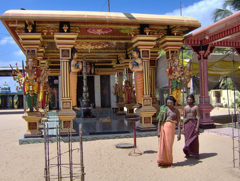 hindu temple with priests