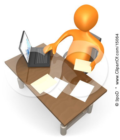 15064-Orange-Employee-Seated-At-A-Wooden-Desk-And-Using-A-Laptop