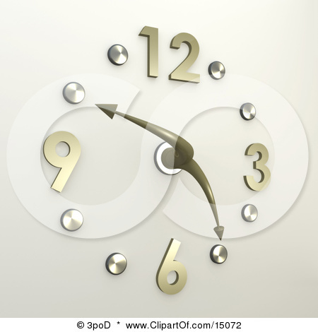 15072-Chrome-Or-Silver-Office-Wall-Clock-With-The-Hands-Pointing