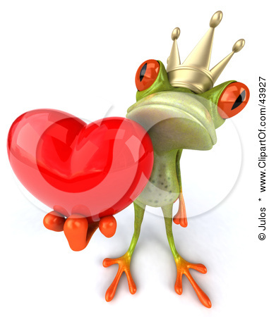 43927-Clipart-Illustration-Of-A-Romantic-3d-Green-Frog-Prince-We