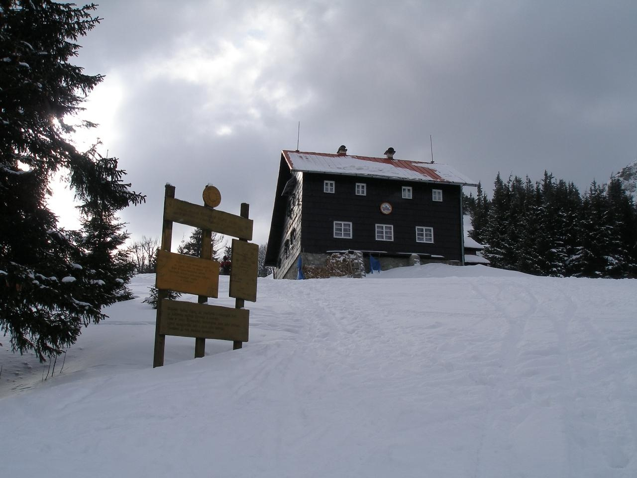 Borišov chata. Túrasível a Nagy-Fátrában.