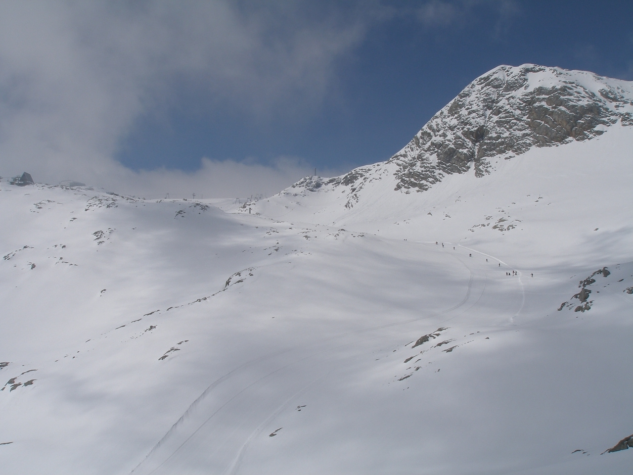 Schladminger Gletscher sípályája.