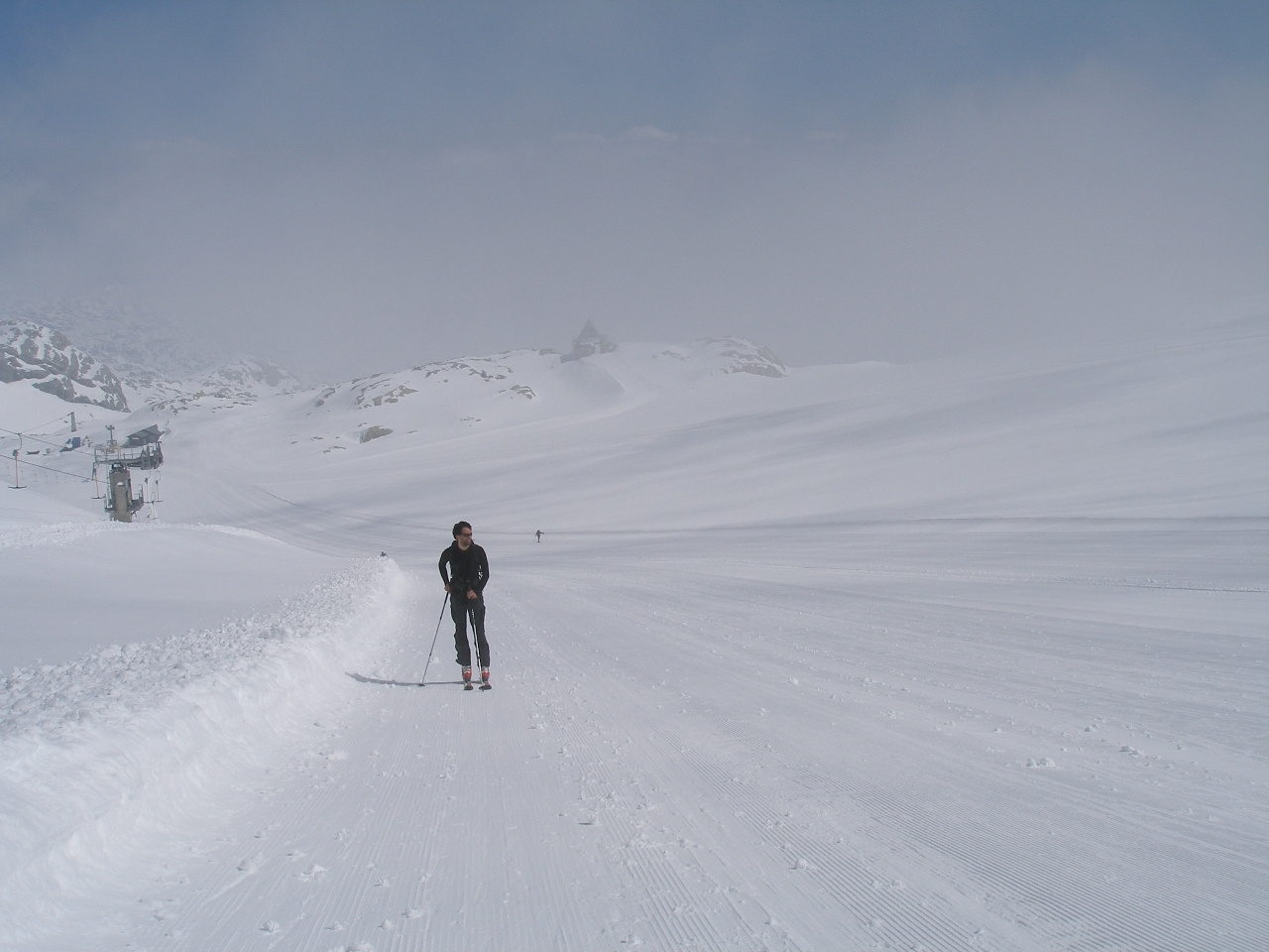 Útban a a Schladminger Gletscher sípályáján.