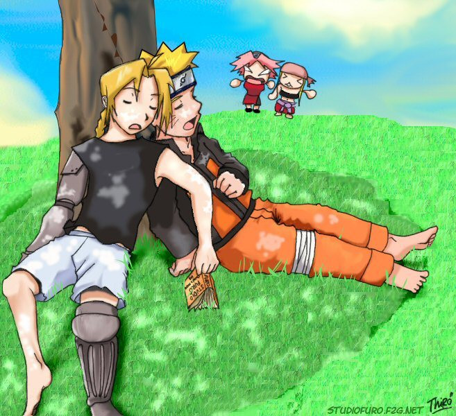 FMA  s Ed and Naruto sleeping   by [1]