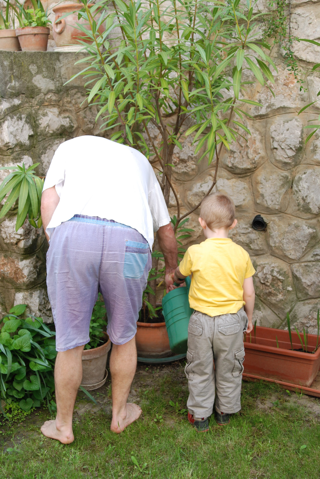 Watering with a little help