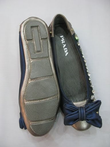 90716A-38 PRADA BLUE SHEEPSKIN SHOES SIZE 35 36 37 38 39(BACK) P