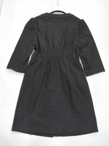 90715B-26 CHANEL BLACK COTTON DUSTCOAT SIZE 2 4 6(BACK) PRICE US