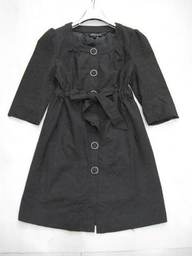 90715B-26 CHANEL BLACK COTTON DUSTCOAT SIZE 2 4 6 PRICE USD 45[1