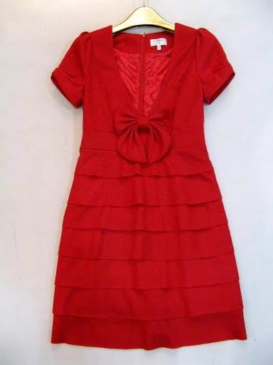 90804B-31 CHANEL RED WOOL DRESS SIZE 2 4 6 PRICE USD 46[1]