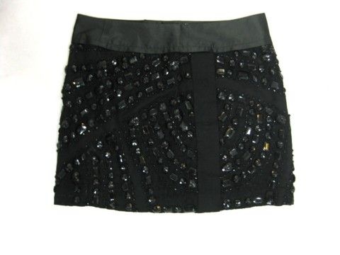 90808A-35 CHANEL BLACK COTTON&LINEN SKIRT SIZE 2 4 6 PRICE USD 4