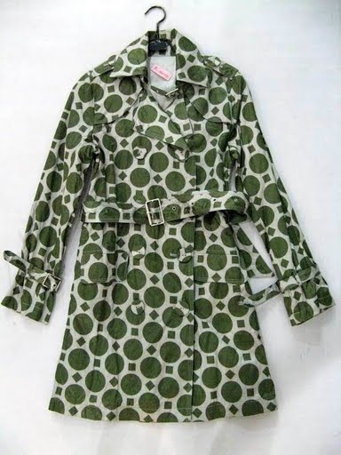 90721B-21 CK GREEN POLYESTER DUSTCOAT SIZE 2 4 6 PRICE USD 42[2]