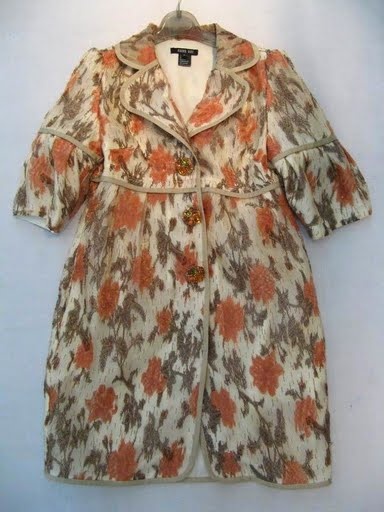 90804B-18 ANNASUI ORANGE ORGANZA DUSTCOAT SIZE 2 4 6 PRICE USD 4