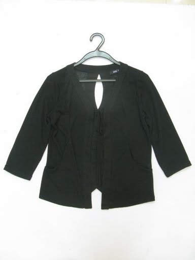 90806A-22B ANNA SUI BLACK WOOL JERSEY TOP SIZE 2 4 6 PRICE USD 3