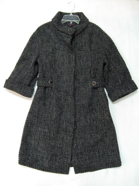 90924B-24B  KENZO GREY WOOL COAT SIZE 2 4 6 PRICE USD58