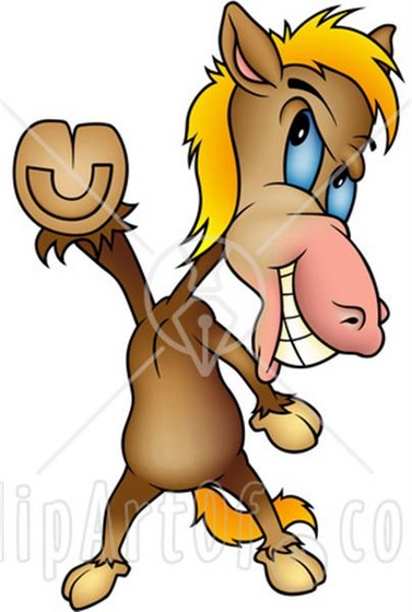 38750-Clipart-Illustration-Of-A-Brown-Horse-Doing-The-Travolta-D