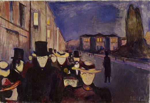 Evening on Karl Johan street (Edward Munch)